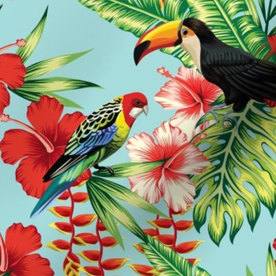 Tucan Tropical Bird Tropical Leaves Parrot-01