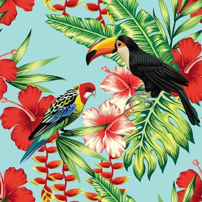 Tucan Tropical Bird Tropical Leaves Parrot-01