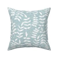 Tranquil Blue & White Leaf Floral Texture