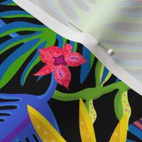 Tropical Tucan Parrot Leaves_ Flowers Flamingo-01