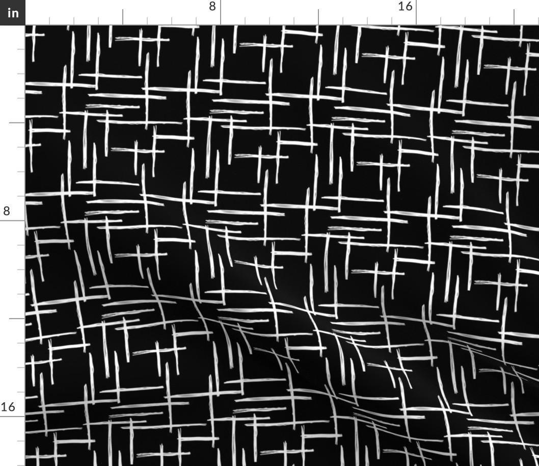 Abstract geometric raster black and white checkered stripe stroke and lines trend pattern grid SMALL