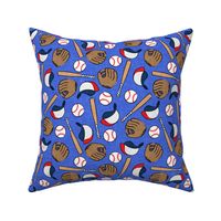 baseball season - baseball bat, glove, ball - baseball themed - blue - LAD20
