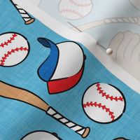 baseball season - baseball bat, glove, ball - baseball themed - blue OG - LAD20