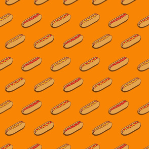 hot dogs on orange