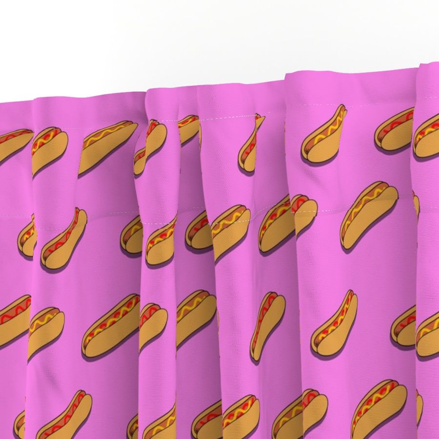 hot dogs on pink