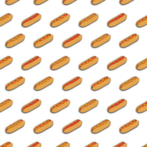 hot dogs on white