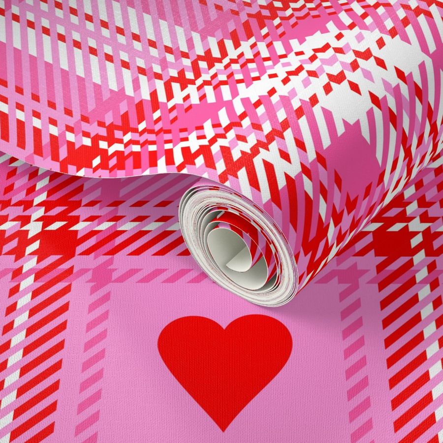 valentines plaid with hearts