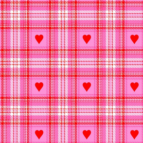valentines plaid with hearts