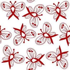 ribbon butterflies red large scale