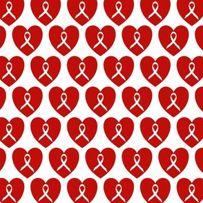 ribbons in hearts red