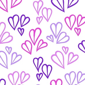 PINK AND PURPLE CLUSTER HEARTS 03 LARGE