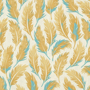 Feathered vibes { aqua & ochre }