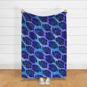 Hawaiian Monstera Leaf Tie-Dye Blend in Purple and Navy