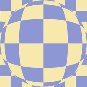 JP20  -  Large - Bubbly Op Art Checks in  Yellow and Violet