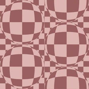 JP24 - Medium - Bubbly Op Art Checks in Rusty Dusty Mauve