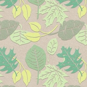 CUT PAPER LEAVES (TAUPE)