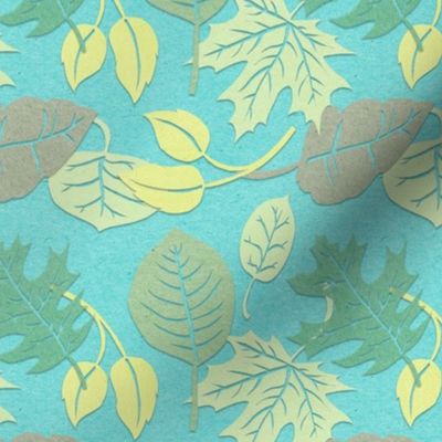 CUT PAPER LEAVES (TURQUOISE)