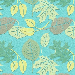 CUT PAPER LEAVES (TURQUOISE)