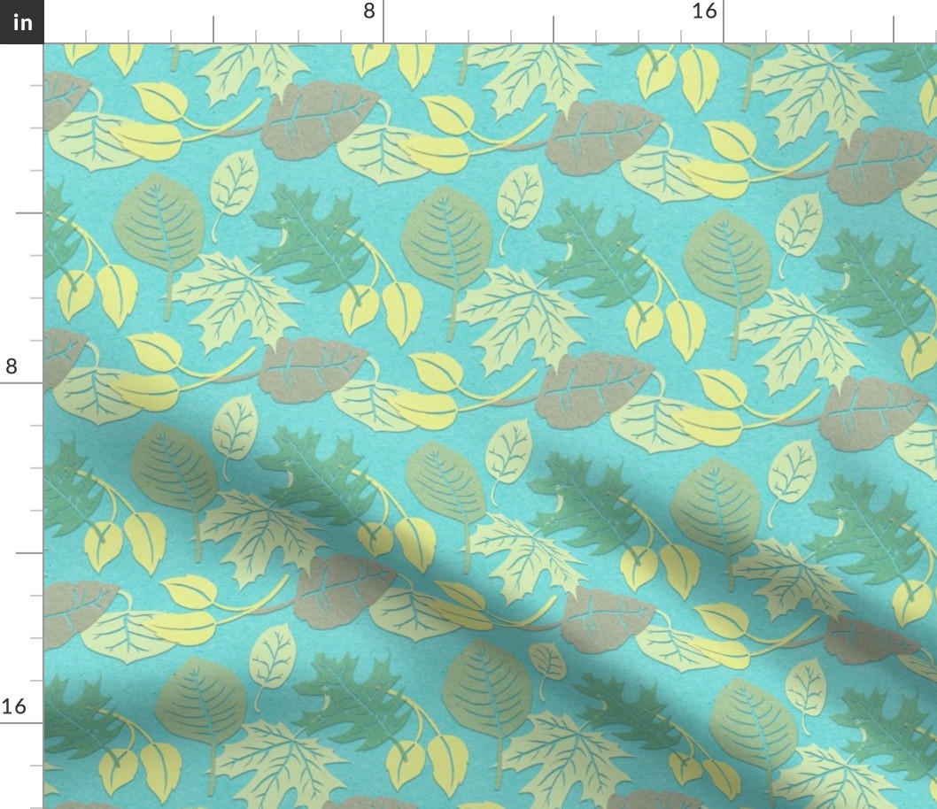 CUT PAPER LEAVES (TURQUOISE)