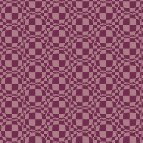 JP27  -  Bubbly Op Art Checks in Two Tones of  Rustic Raspberry