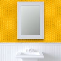 JP36 - Small Scale -  Bubbly Op Art  Checks in  Lemon Yellow  and Orange