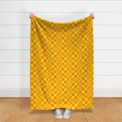 JP36 - Large Scale - Bubbly Op Art  Checks in  Lemon Yellow  and Orange