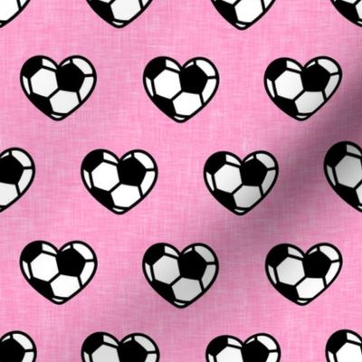 soccer ball hearts - pink - LAD20