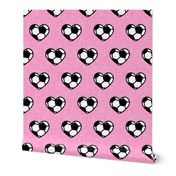 soccer ball hearts - pink - LAD20