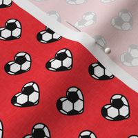 (small scale) soccer ball hearts - red - LAD20