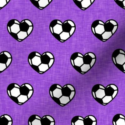 soccer ball hearts - purple - LAD20