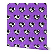 soccer ball hearts - purple - LAD20