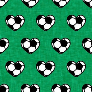 soccer ball hearts - green - LAD20