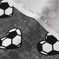 soccer ball hearts - grey - LAD20