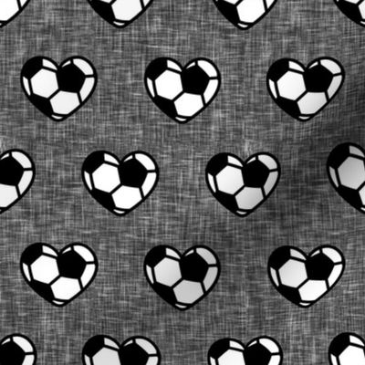 soccer ball hearts - grey - LAD20