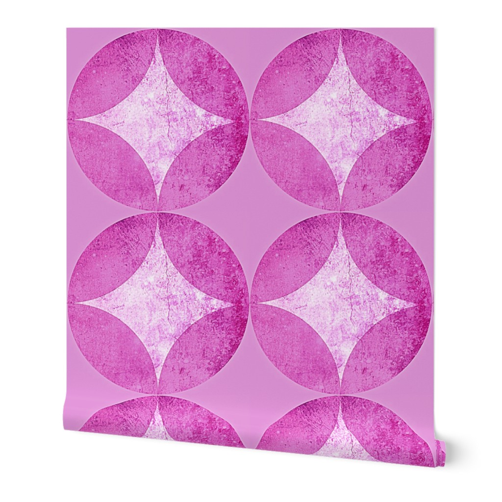  Fuchsia Mid Century Modern atomic starburst Pink Venetian Plaster, Spring Bloom, Mid century Modern style circles