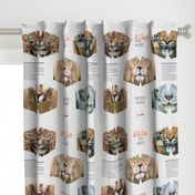 Wild Cats Cut & Sew Face Masks - lions, tiger, cougar, panther