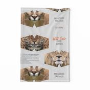 Wild Cats Cut & Sew Face Masks - lions, tiger, cougar, panther