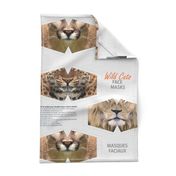 Wild Cats Cut & Sew Face Masks - lions, tiger, cougar, panther