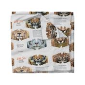 Wild Cats Cut & Sew Face Masks - lions, tiger, cougar, panther