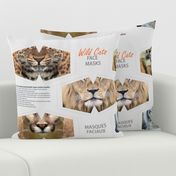 Wild Cats Cut & Sew Face Masks - lions, tiger, cougar, panther