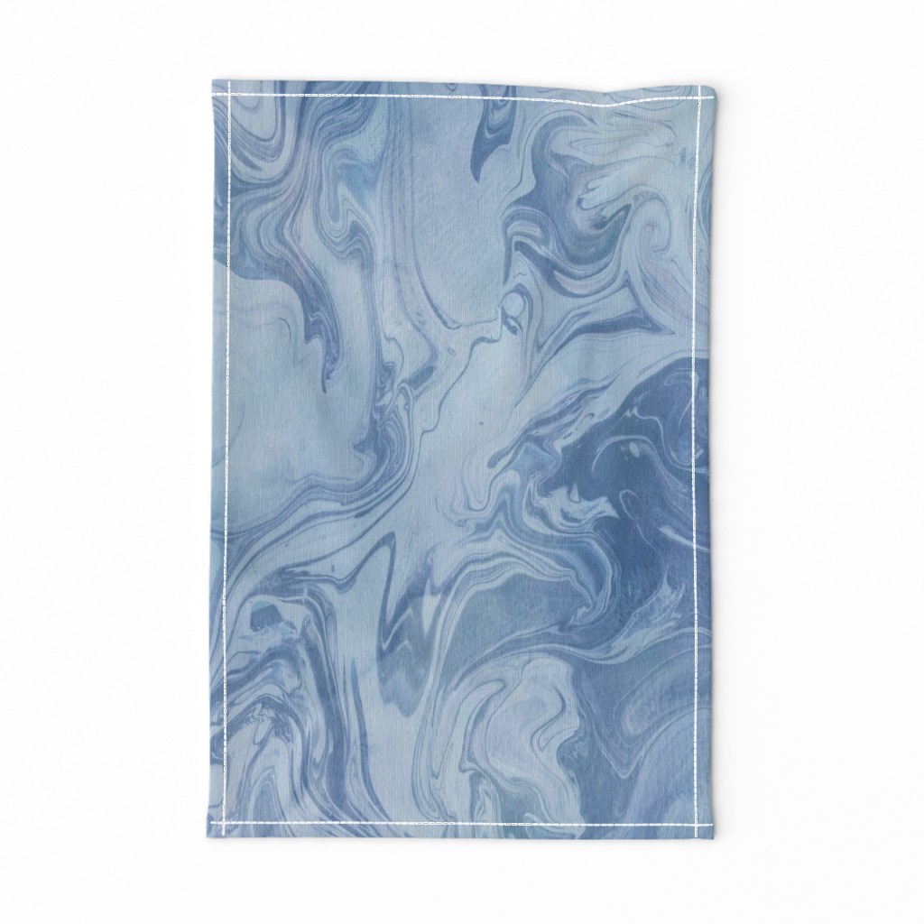 Cool blue marbling Number 1 - large scale