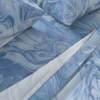 Cool blue marbling Number 1 - large scale