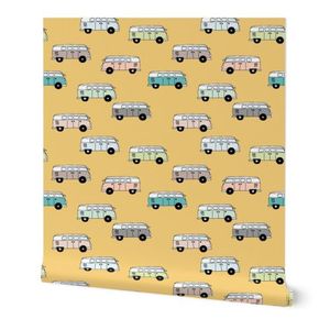 Camper Van Throw Blanket - Summer Camper Van by littlesmilemakers - Classic fashion Car Summer Vacation Throw Blanket with Spoonflower Fabric