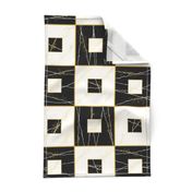 Faux Re Mi: Black & Cream Stone Tiles, Marble Tile, Art Deco 