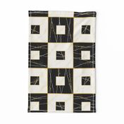 Faux Re Mi: Black & Cream Stone Tiles, Marble Tile, Art Deco 