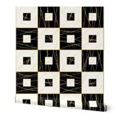 Faux Re Mi: Black & Cream Stone Tiles, Marble Tile, Art Deco 