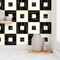 Faux Re Mi: Black & Cream Stone Tiles, Marble Tile, Art Deco 