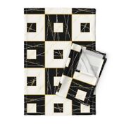 Faux Re Mi: Black & Cream Stone Tiles, Marble Tile, Art Deco 