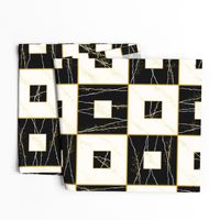 Faux Re Mi: Black & Cream Stone Tiles, Marble Tile, Art Deco 