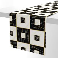 Faux Re Mi: Black & Cream Stone Tiles, Marble Tile, Art Deco 